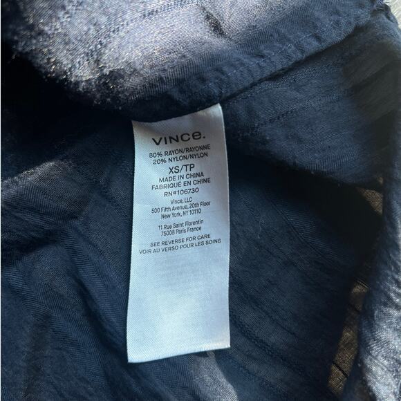 Vince Drapey Stripe V-Neck Blouse XS - Picture 7 of 9